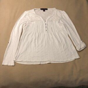 Gloria Vanderbilt white BOHO tunic top
